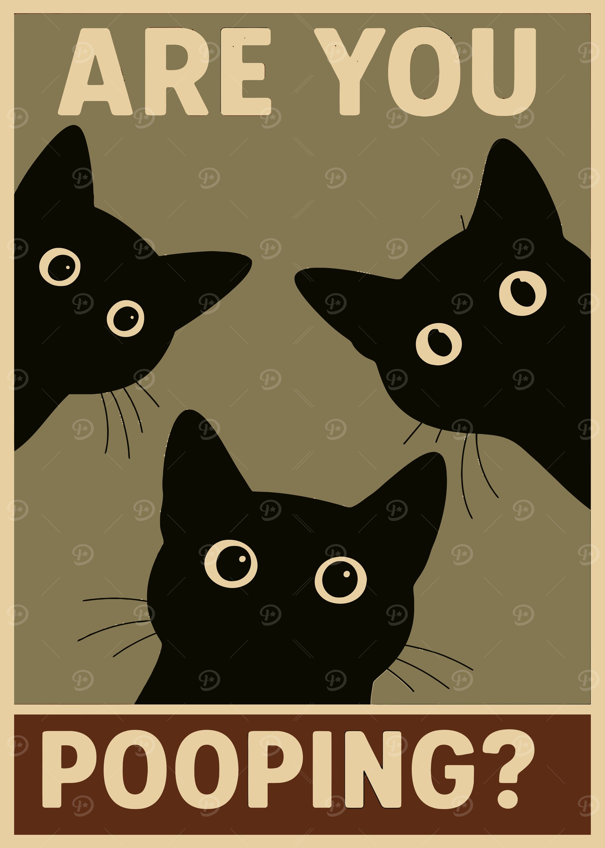 "Are You Pooping?" Funny Bathroom Acrylic Sign - Black Cat Decor Gift For Cat Lovers, 4x4 Inches
