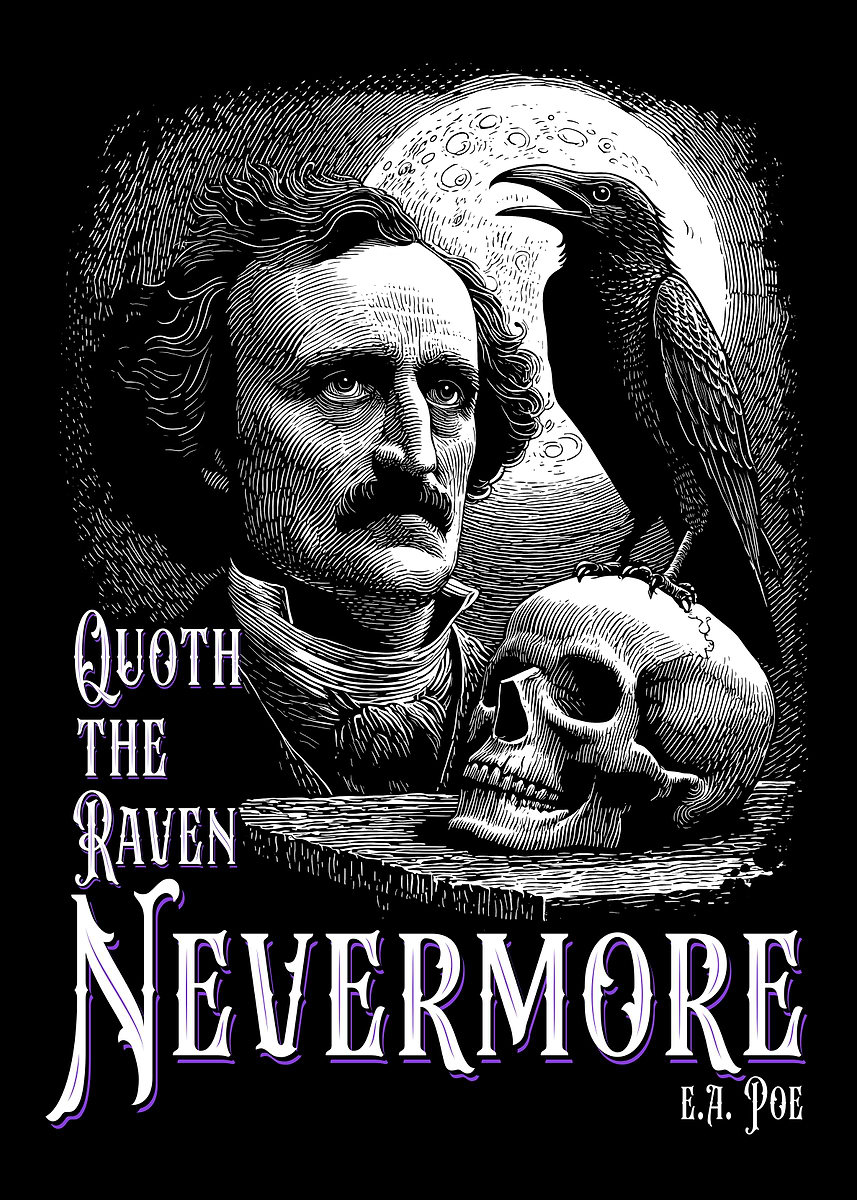 Edgar Allan Poe's Raven Nevermore Illustration' Poster, picture
