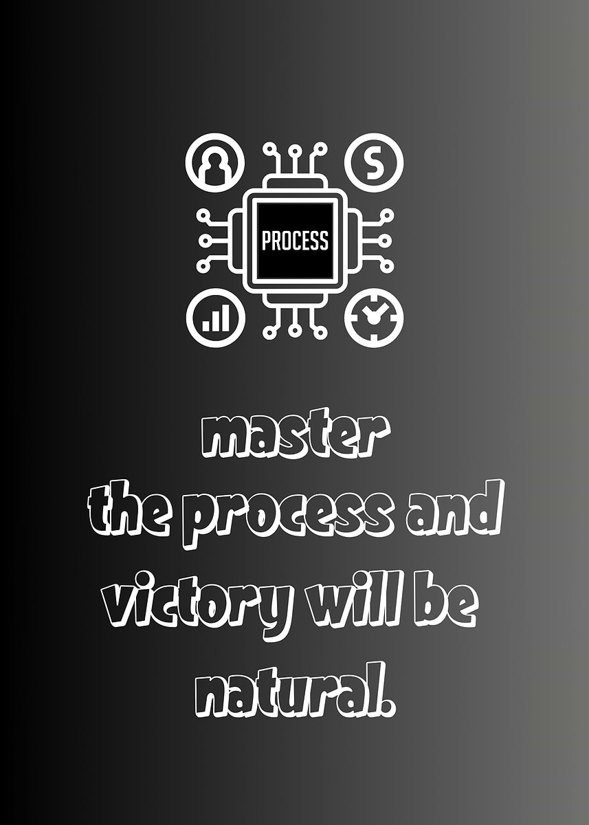 Process Masterhood 'Master the Process Inspirational Quote' Poster, picture, metal print ...