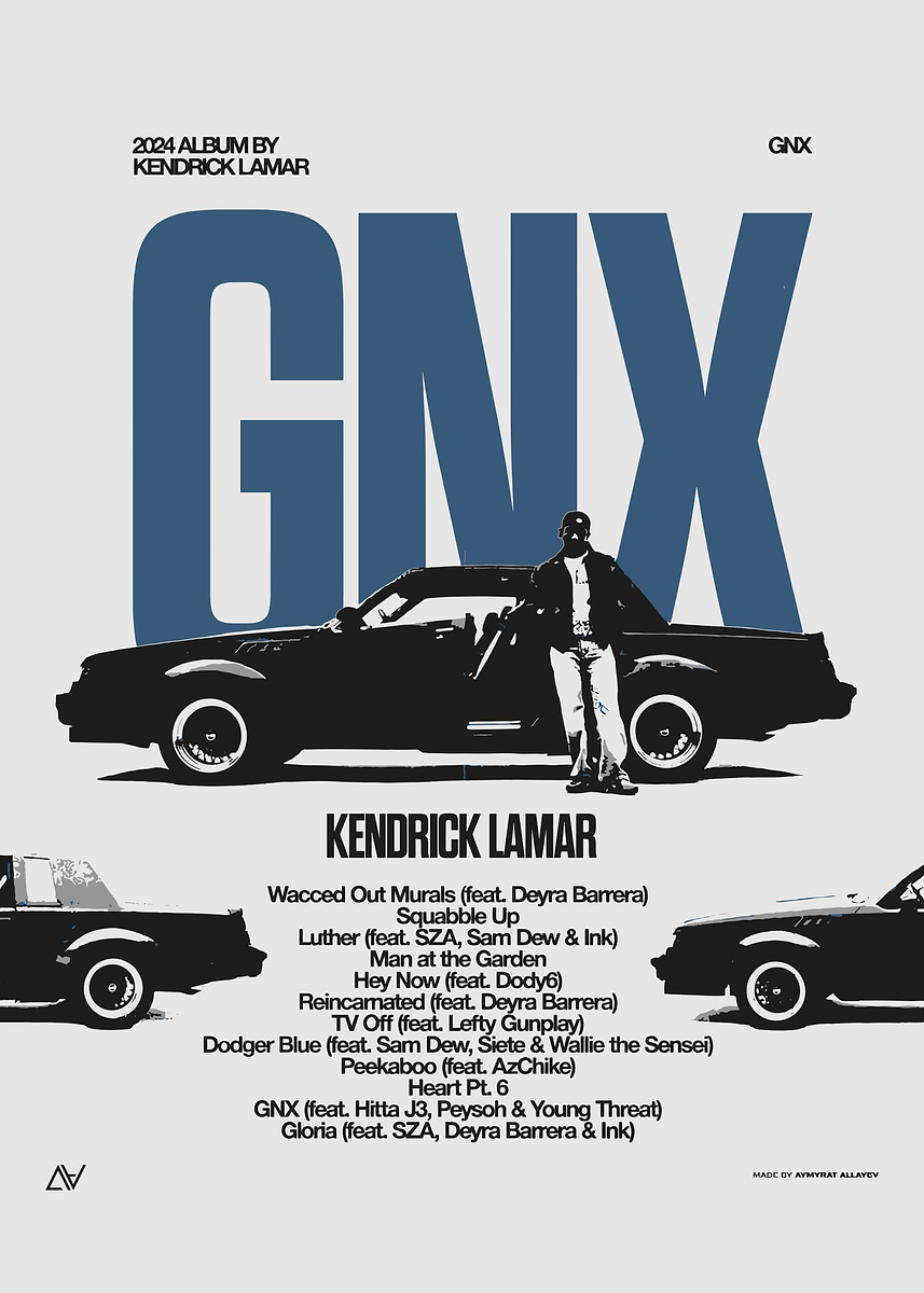 Kendrick Lamar - GNX Album' Poster, picture, metal print, paint by
