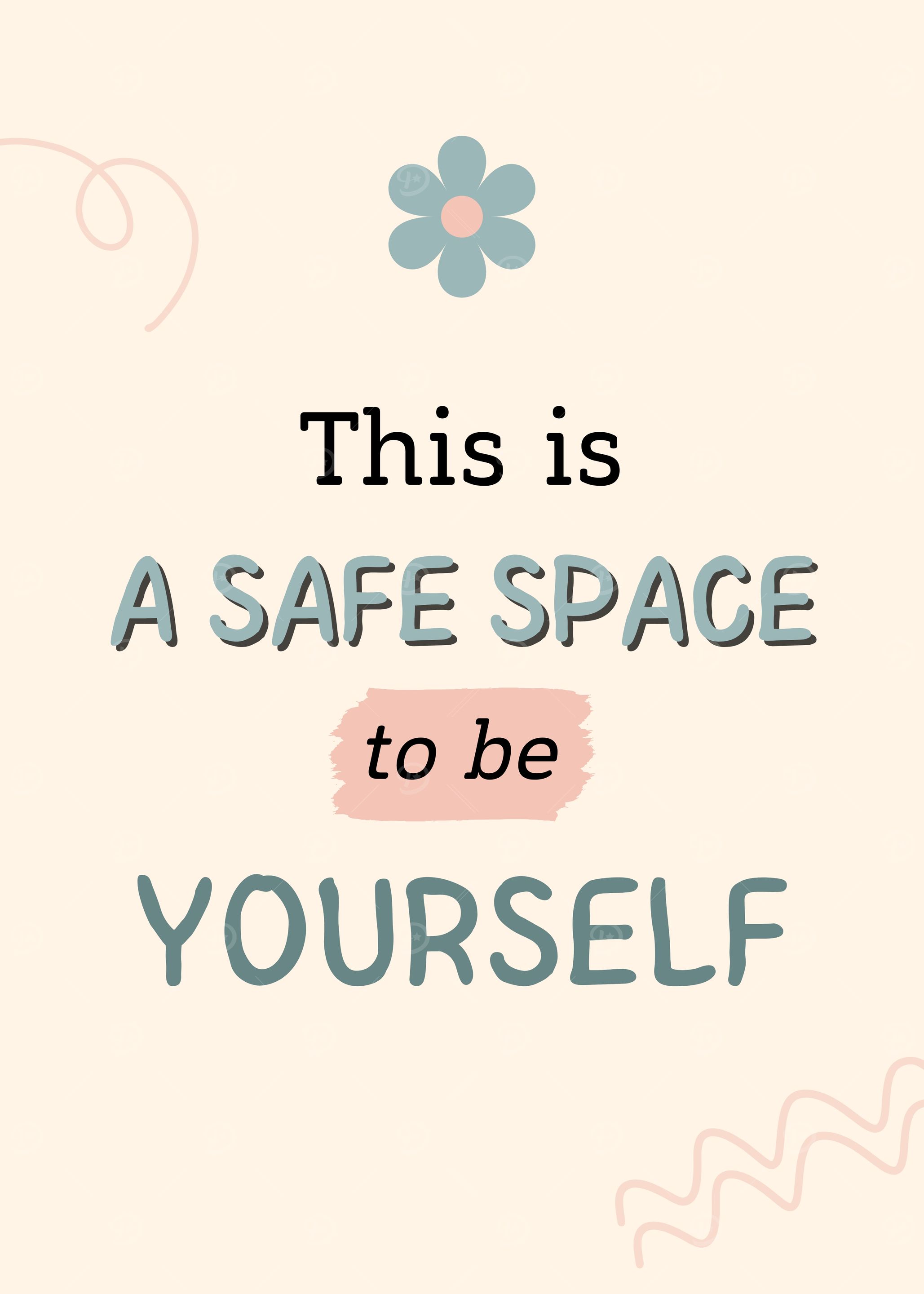 Safe Space Lettering 'Safe Space Typography Art' Poster, picture, metal print, paint by ...