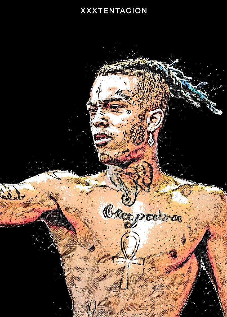 XXXTentacion' Poster, picture, metal print, paint by Podkesmas