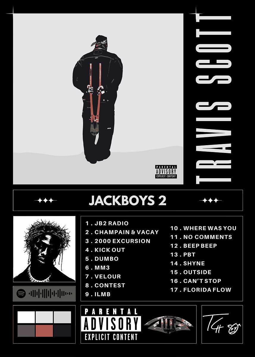 Travis Scott - Jackboys 2 Album Cover' Poster, picture, metal