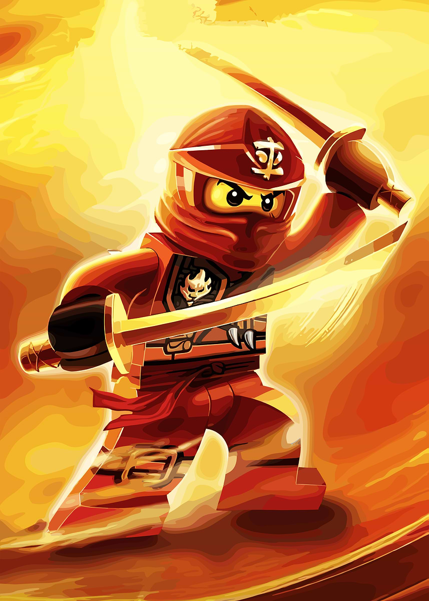 Lego Ninjago Kai Action Pose' Poster, picture, metal print, paint