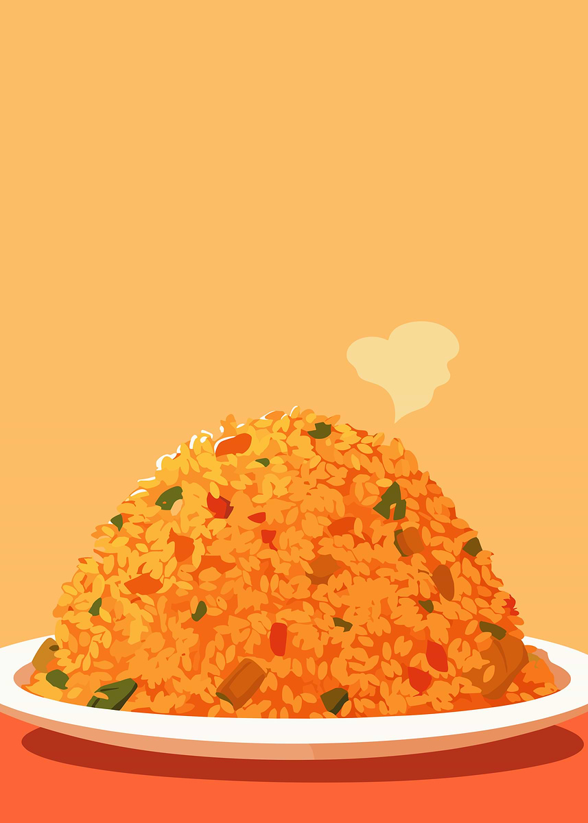 Steaming Rice Printable 'Steaming Fried Rice Illustration' Poster, picture, metal print, paint ...