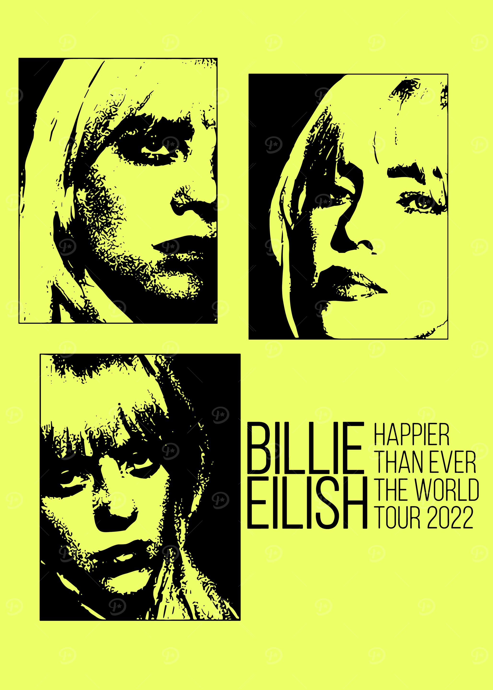 Billie Eilish Happier Than Ever Tour' Poster, picture, metal print