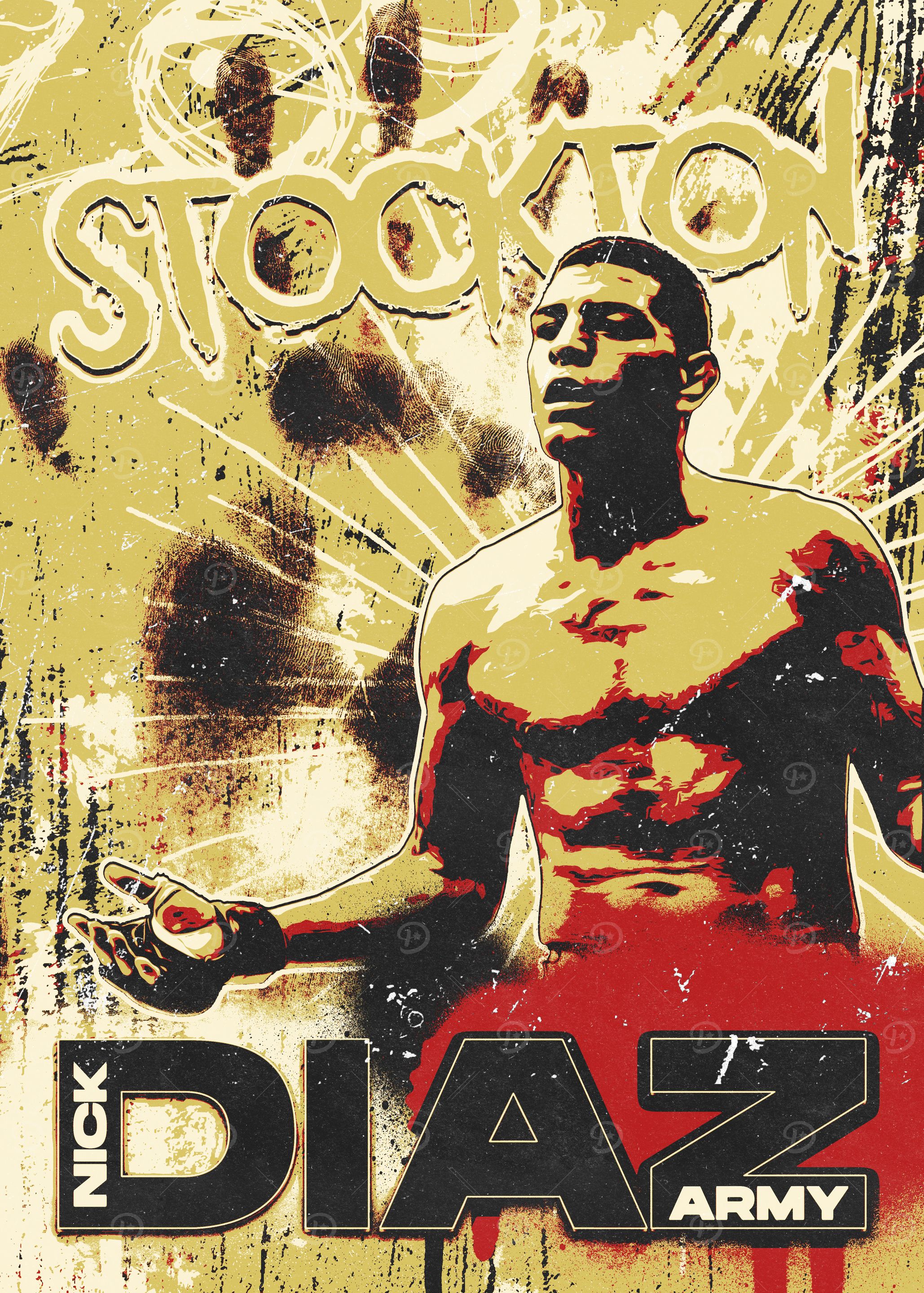 DAICE ポスター Nick Diaz Army Poster' Poster, picture, metal print, paint by