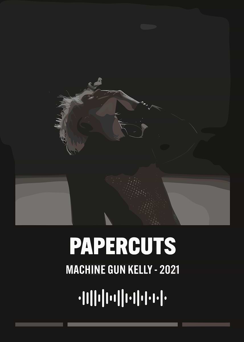 Papercuts - Machine Gun Kelly Album Art' Poster, picture, metal
