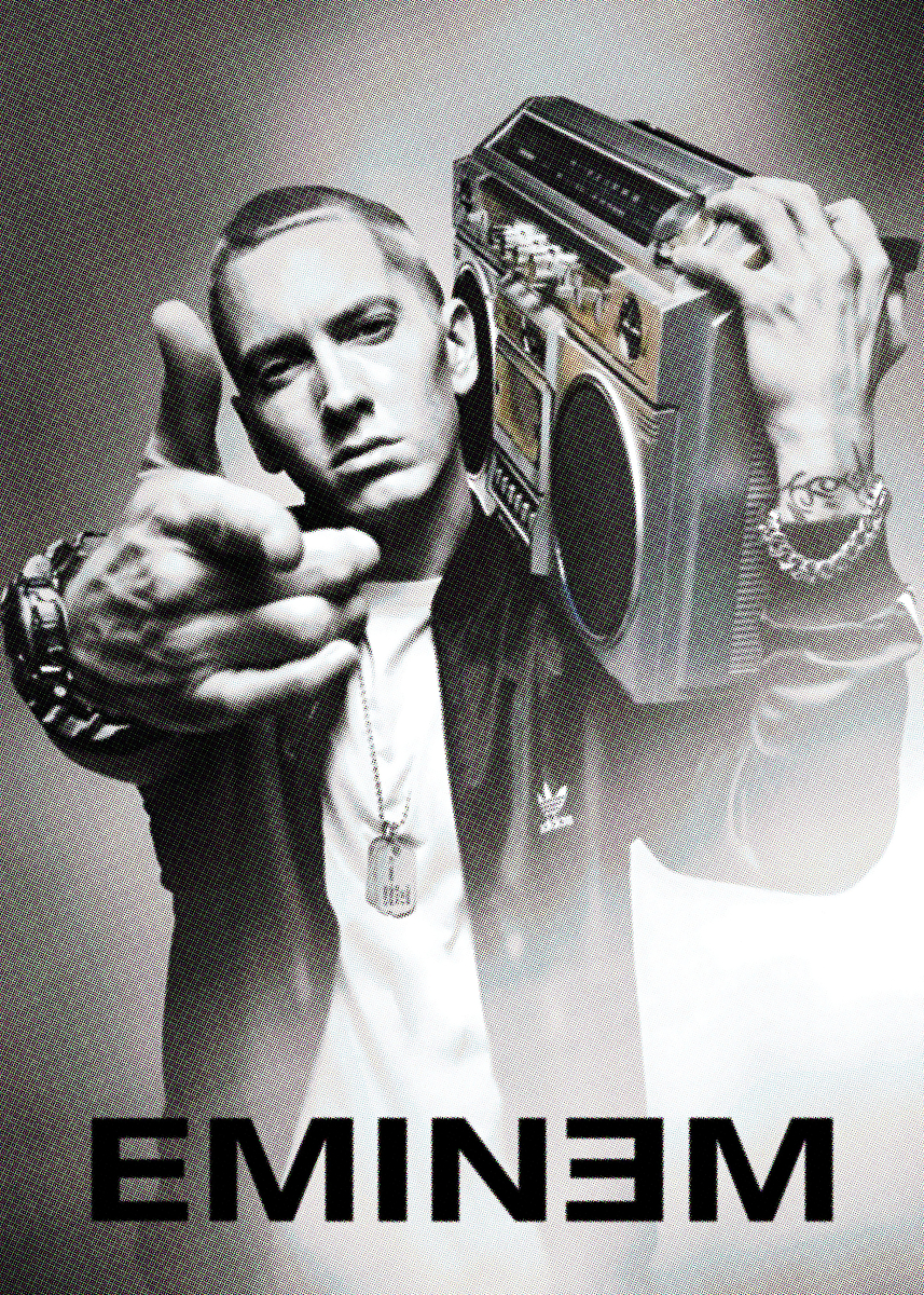 Eminem with Boombox' Poster, picture, metal print, paint by zaaa