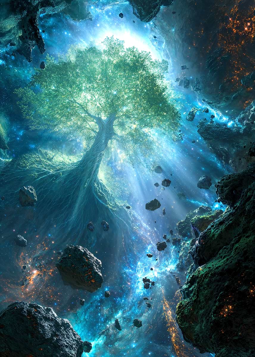 Galactic Tree of Life — from the Alien Worlds collection, a Pixaverse metal print