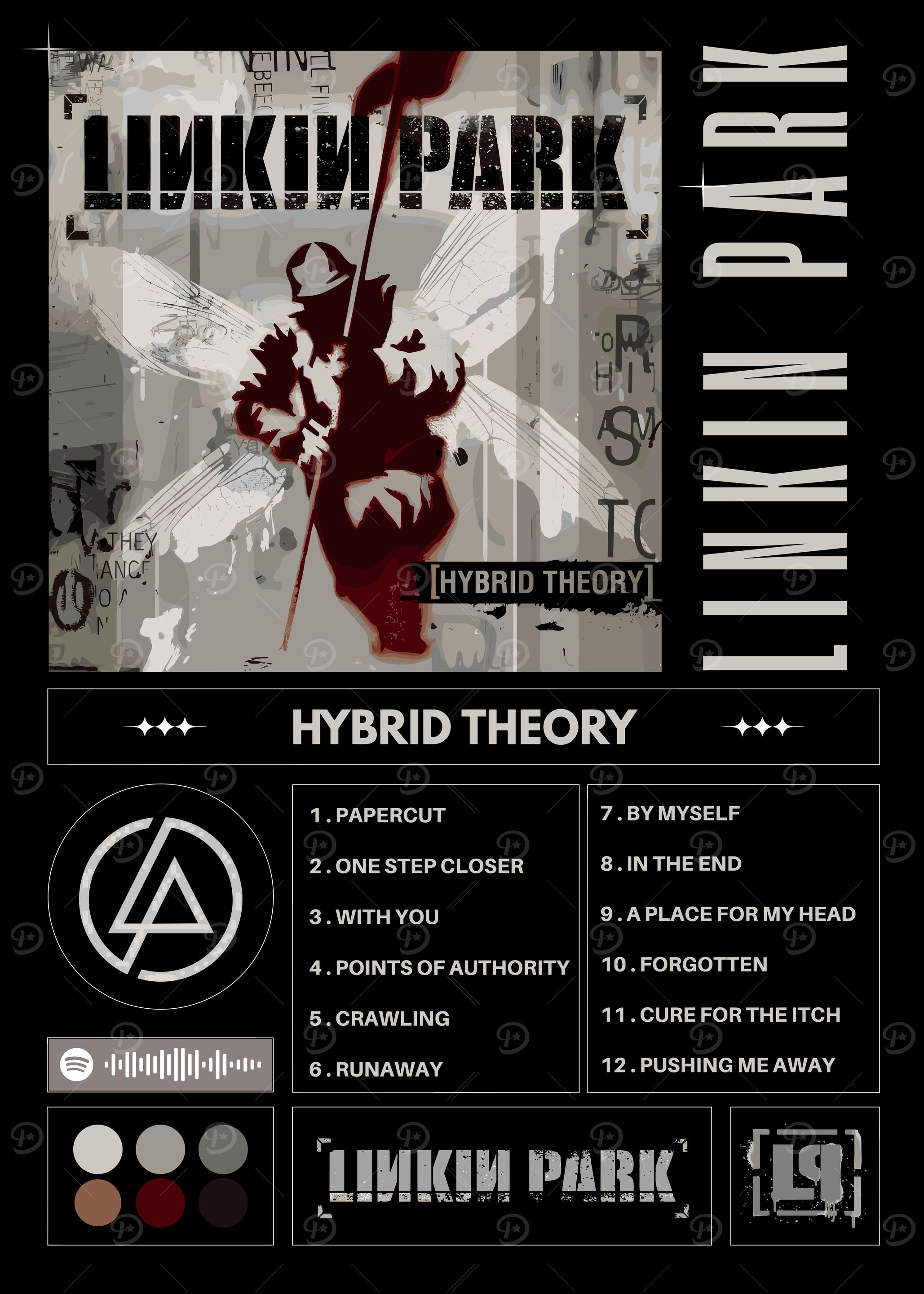 Linkin Park Hybrid Theory Album' Poster, picture, metal print