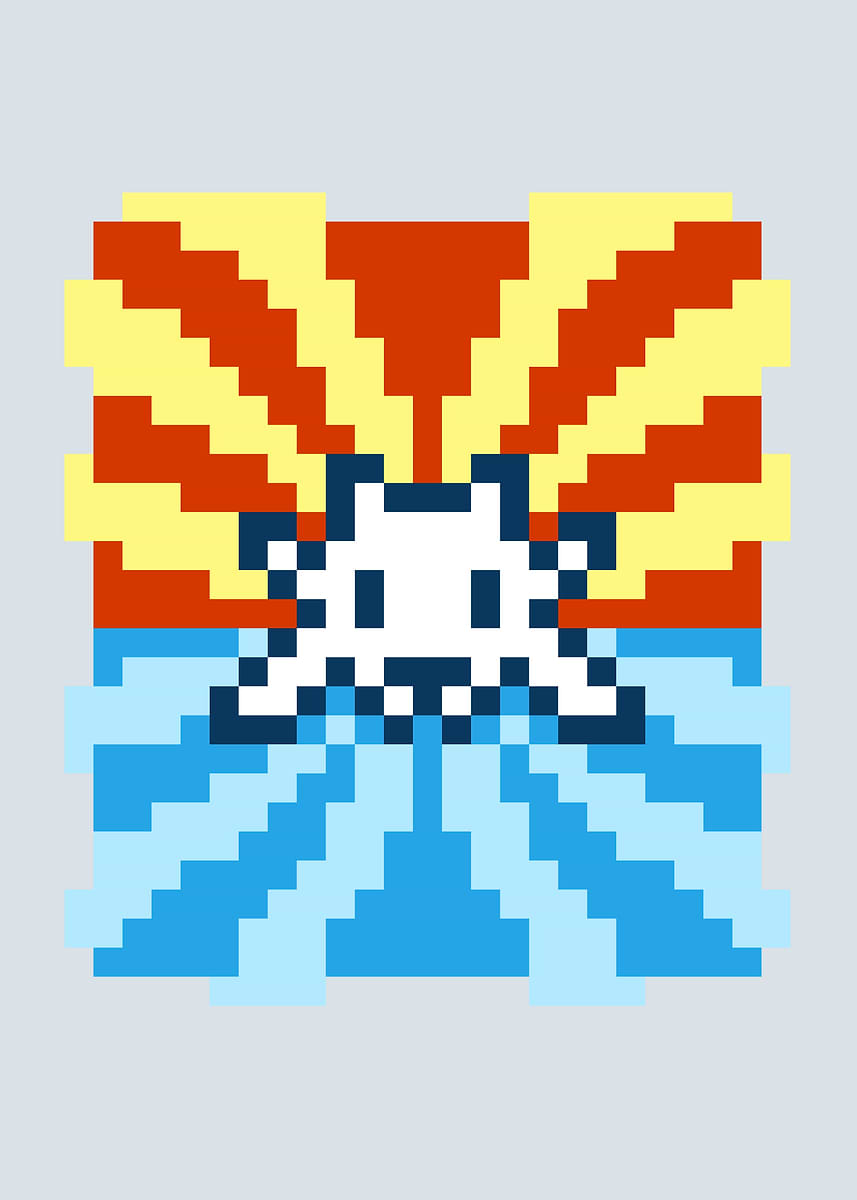'Pixel Art Alien Invasion Graphic' Poster, picture, metal print, paint ...