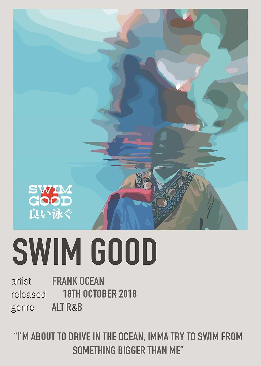 Swim Good by Frank Ocean Poster' Poster, picture, metal print