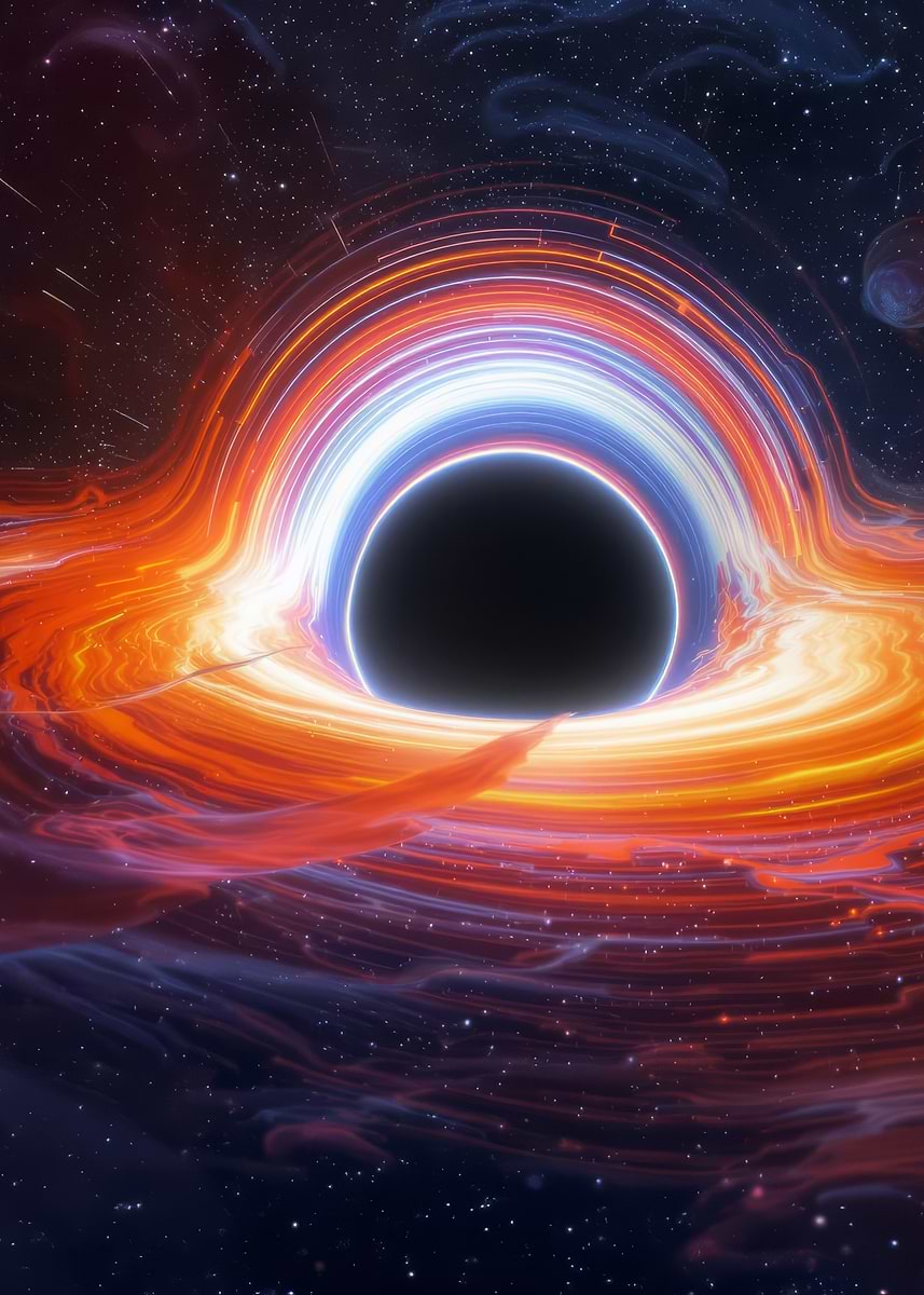 Vibrant Black Hole in Space' Poster, picture, metal print, paint