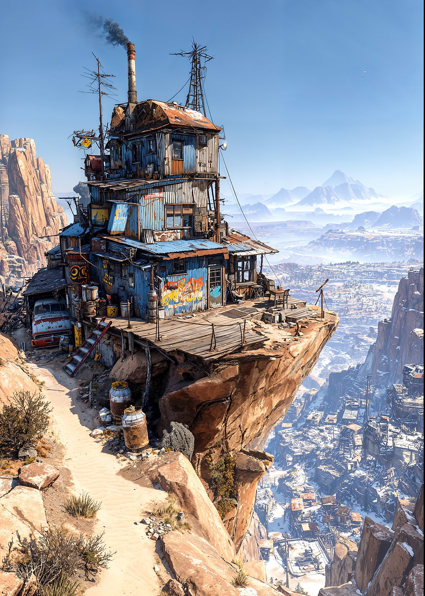 Edge of Survival — from the Wasteland Frontiers collection, a Pixaverse metal print