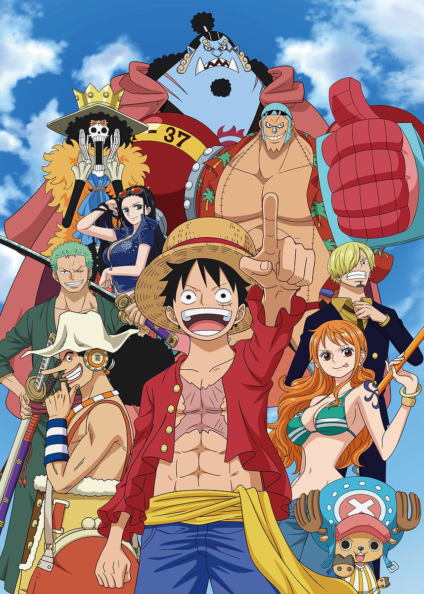 One Piece Crew Assembled Fish-man Island' Poster, picture, metal