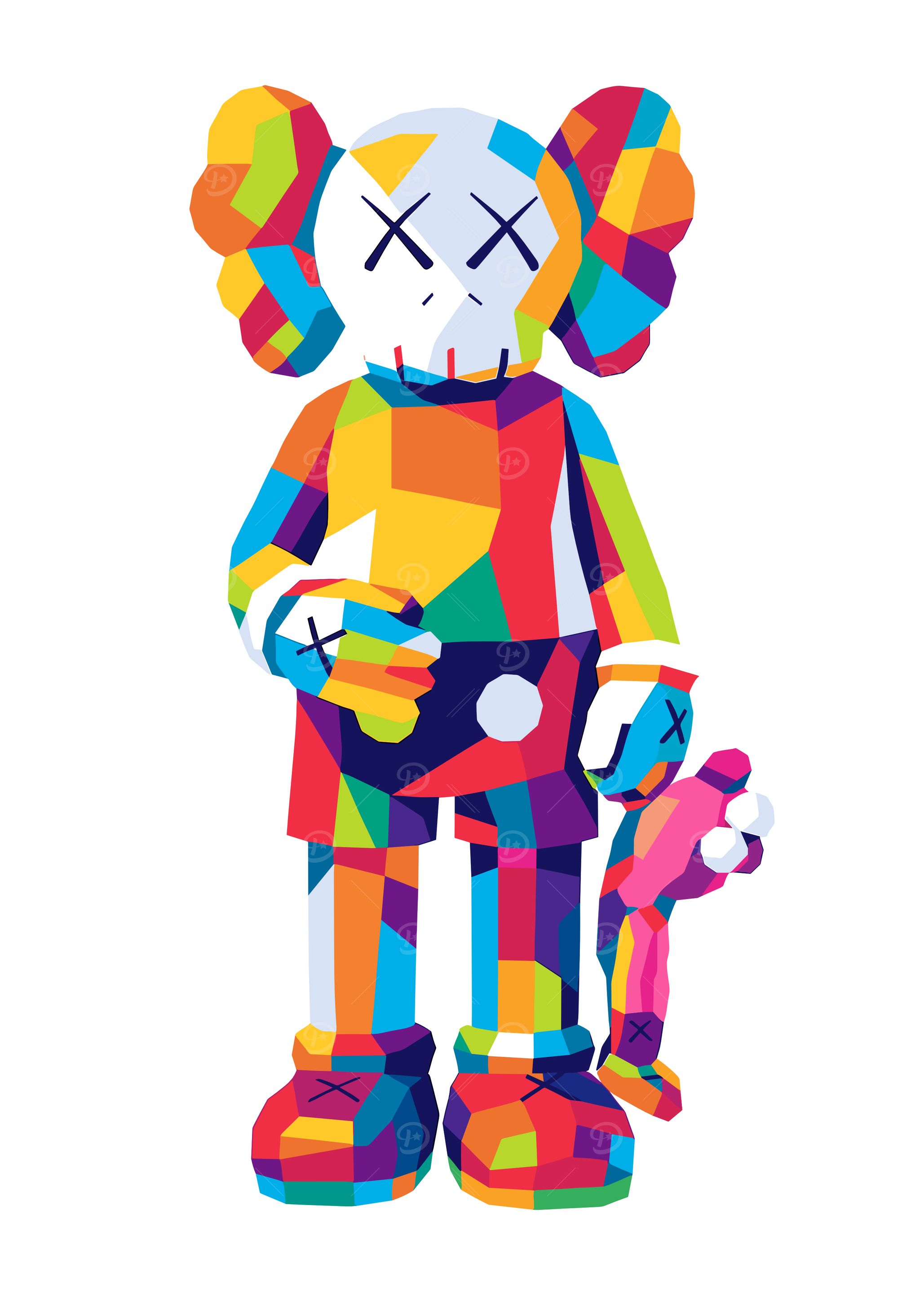Colorful KAWS Companion Pop Art' Poster, picture, metal print