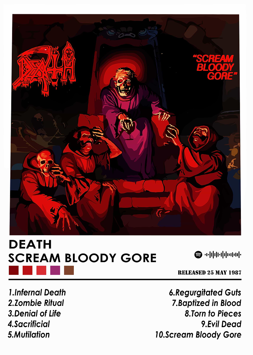 Death - Scream Bloody Gore Album' Poster, picture, metal print