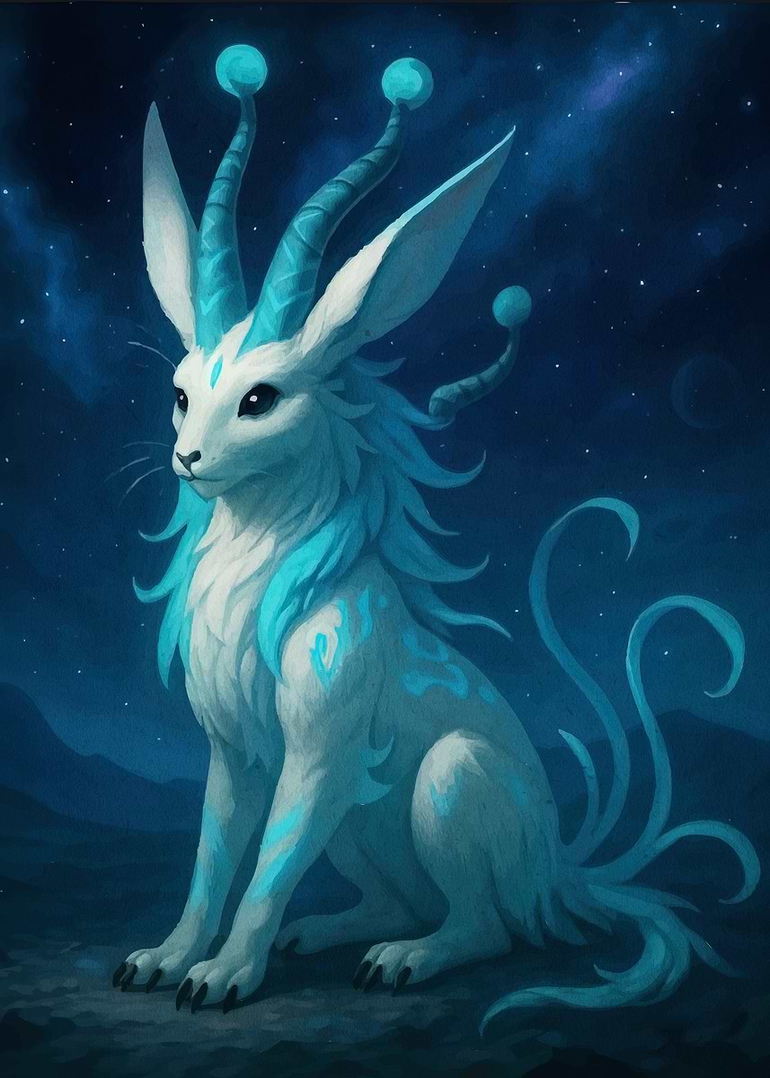 'Fantasy Creature Rabbit Antennas' Poster, picture, metal print, paint ...