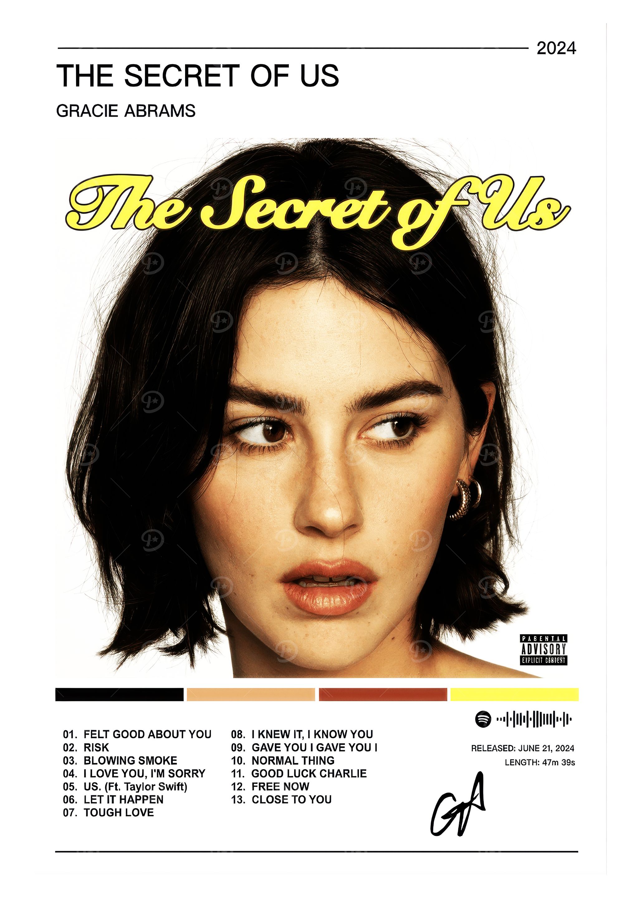 Gracie Abrams - The Secret of Us Album' Poster, picture, metal