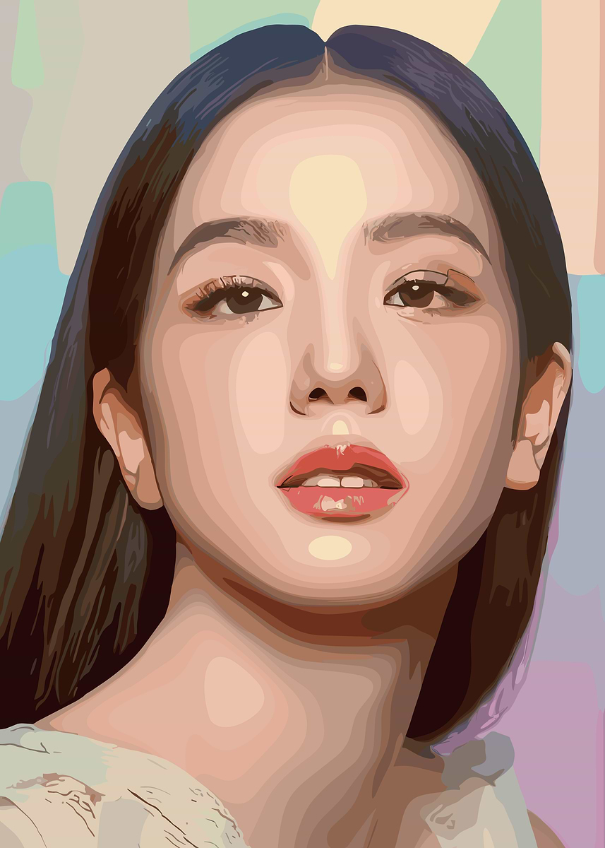 Digital Portrait of a Jisoo Blackpink' Poster, picture, metal