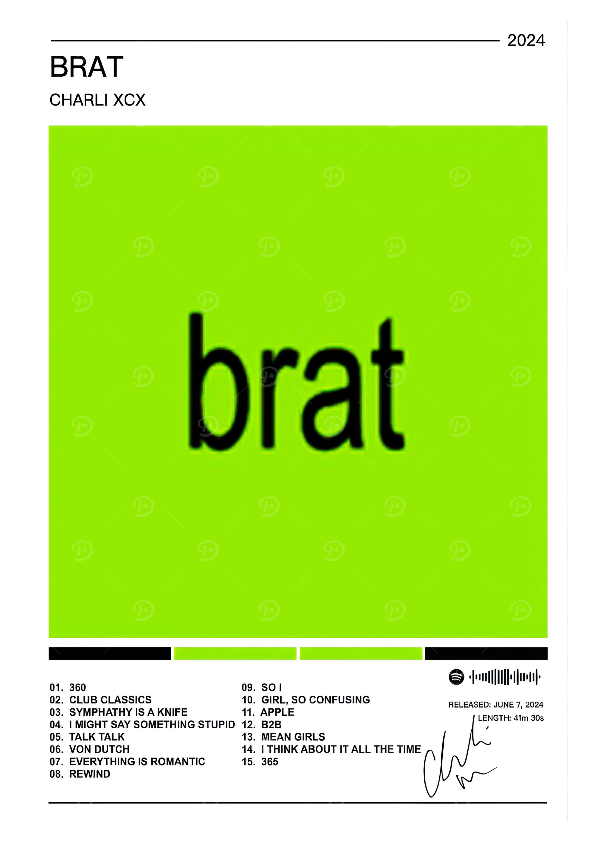 'Charli XCX - Brat Album Cover' Poster, picture, metal print, paint by ...