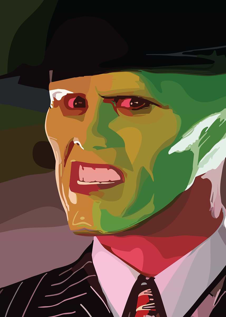 'The Green Mask Portrait' Poster, picture, metal print, paint by ...