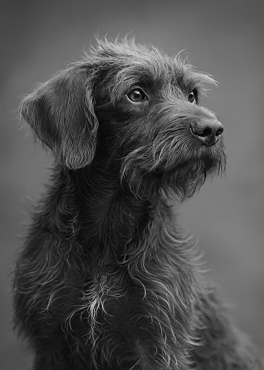 'Pudelpointer Portrait' Poster, picture, metal print, paint by ...