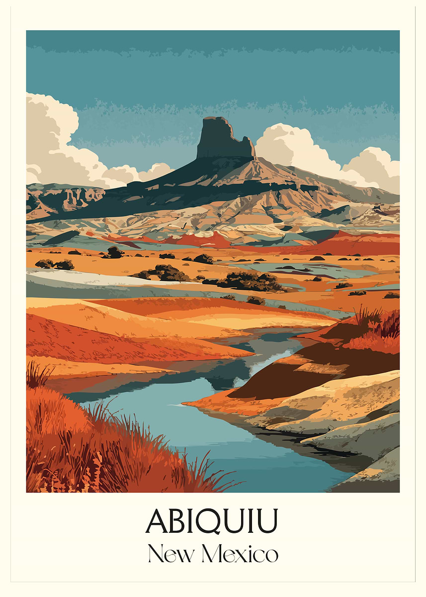 'Abiquiu, New Mexico Landscape Art' Poster, picture, metal print, paint ...