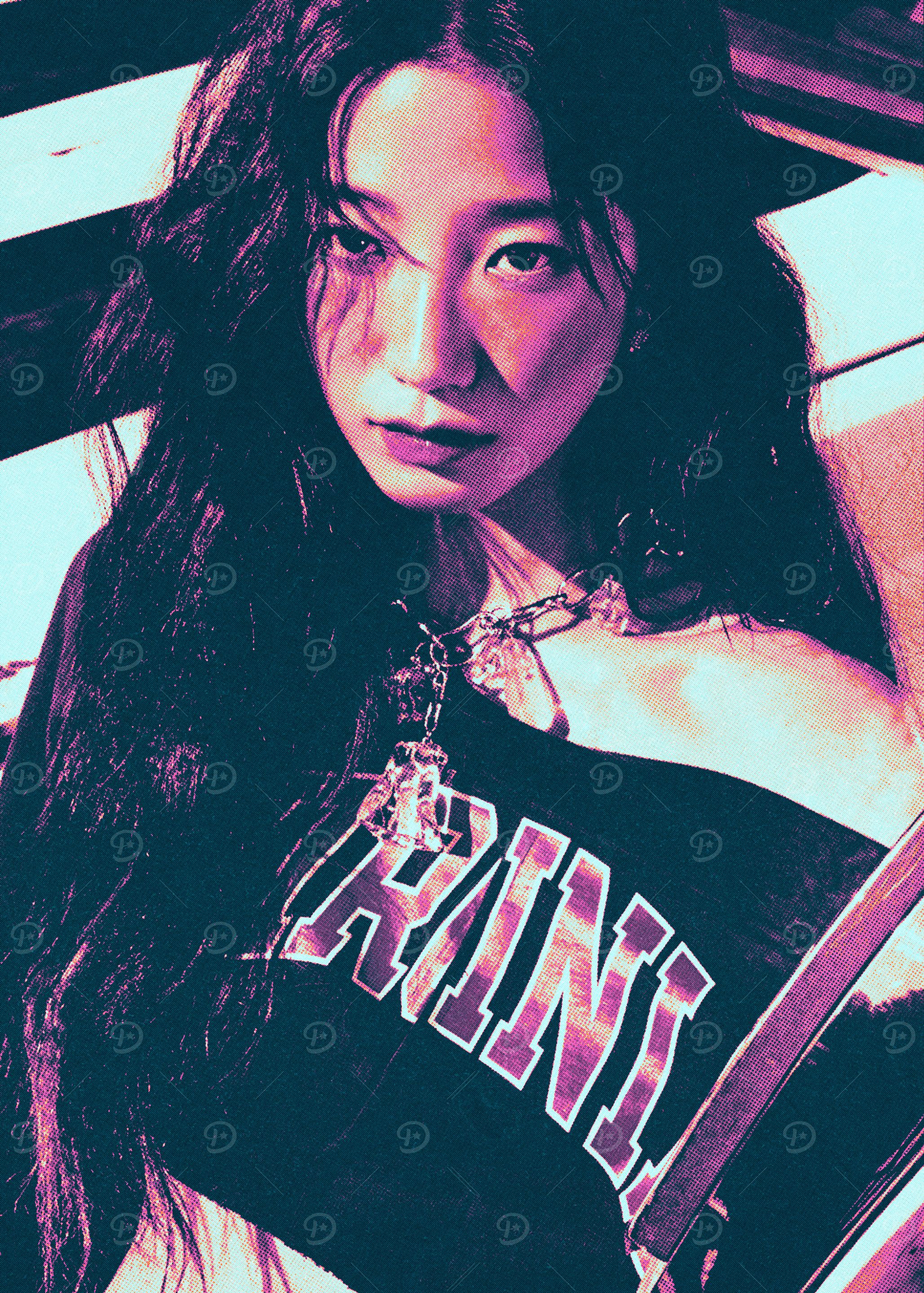 Kazuha LE SSERAFIM 'HOT'' Poster, picture, metal print, paint by