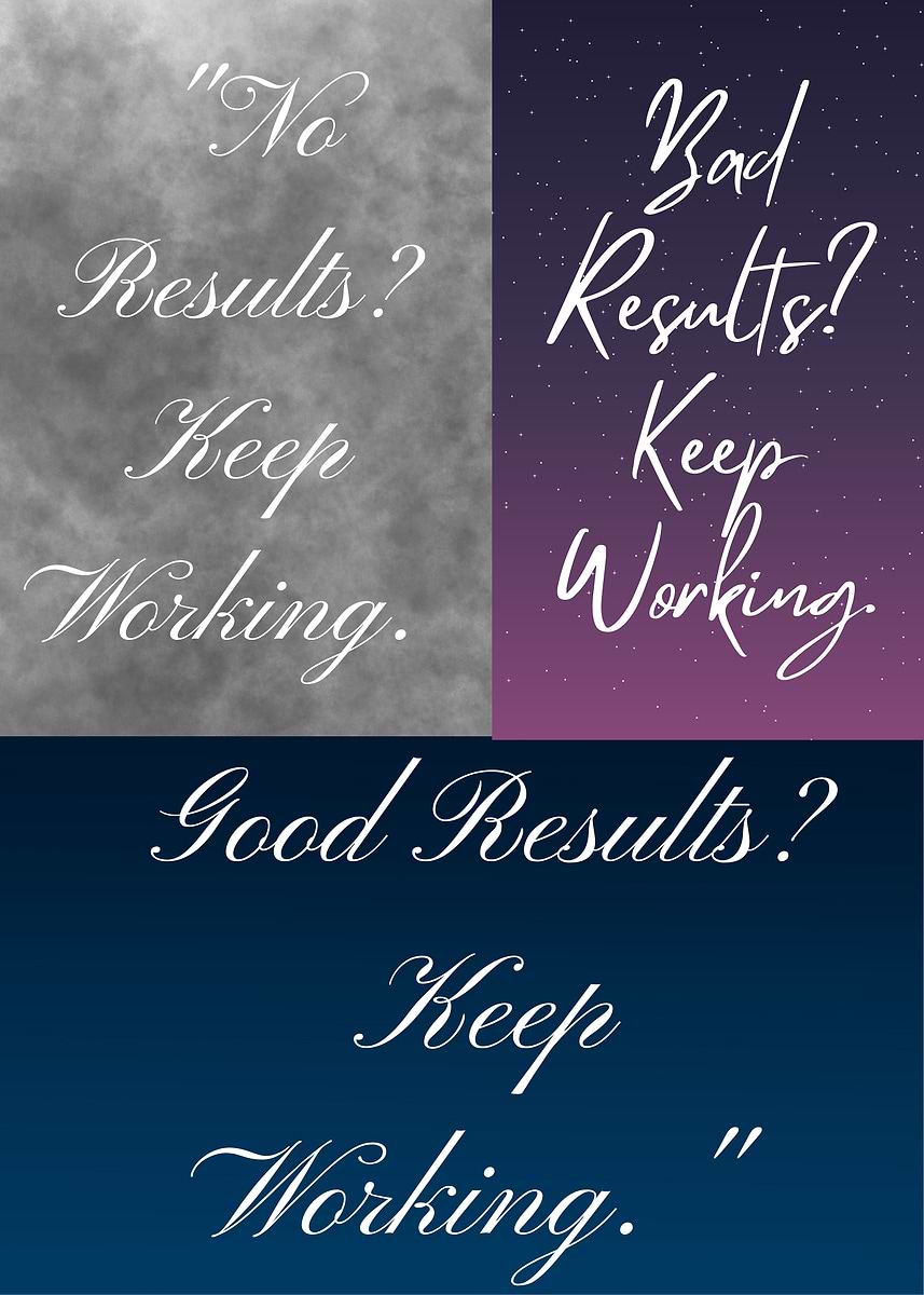 'Motivational Quote: Keep Working' Poster, picture, metal print, paint ...