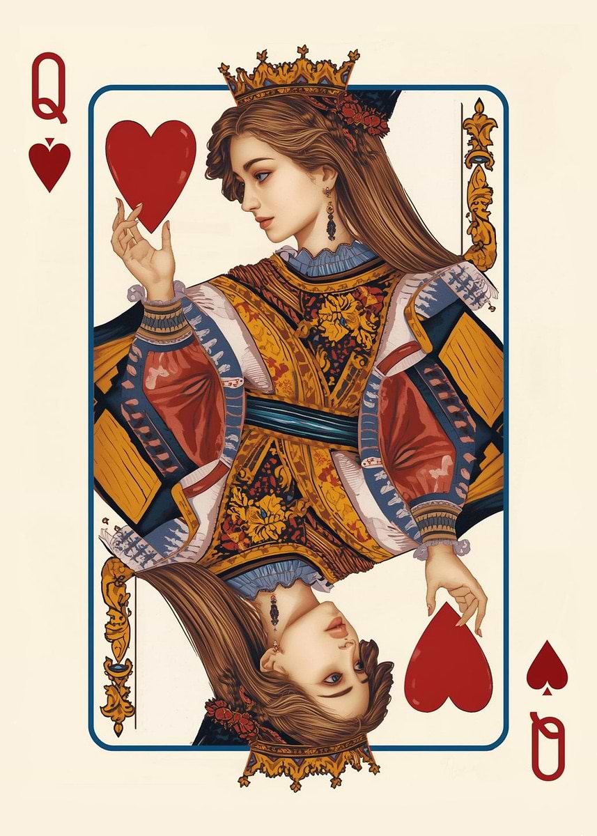 Queen Of Hearts Playing Card Poster Picture Metal Print Paint By queen-of-hearts-playing-card-poster-picture-metal-print-paint-by