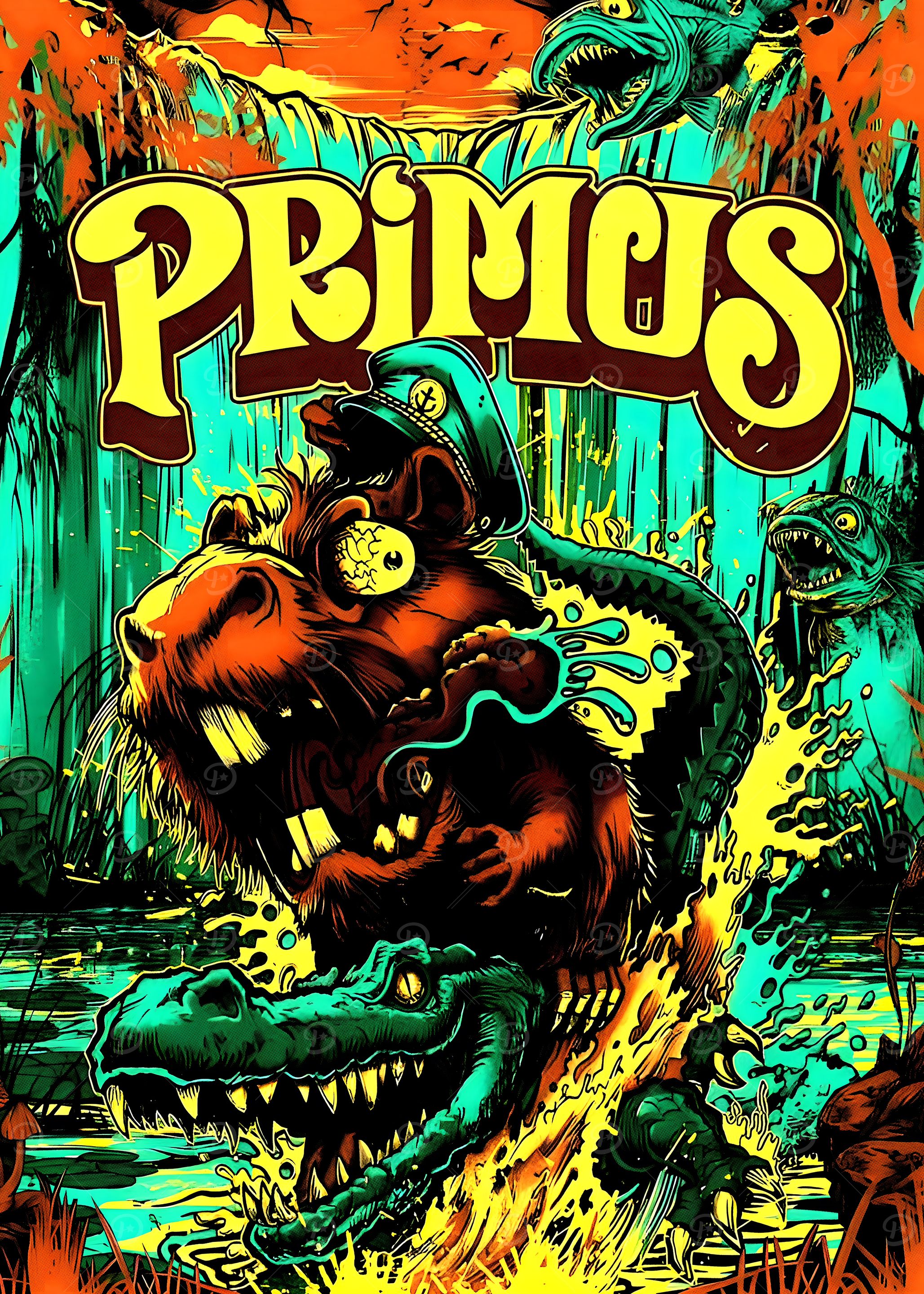 Primus Band Poster Art' Poster, picture, metal print, paint by