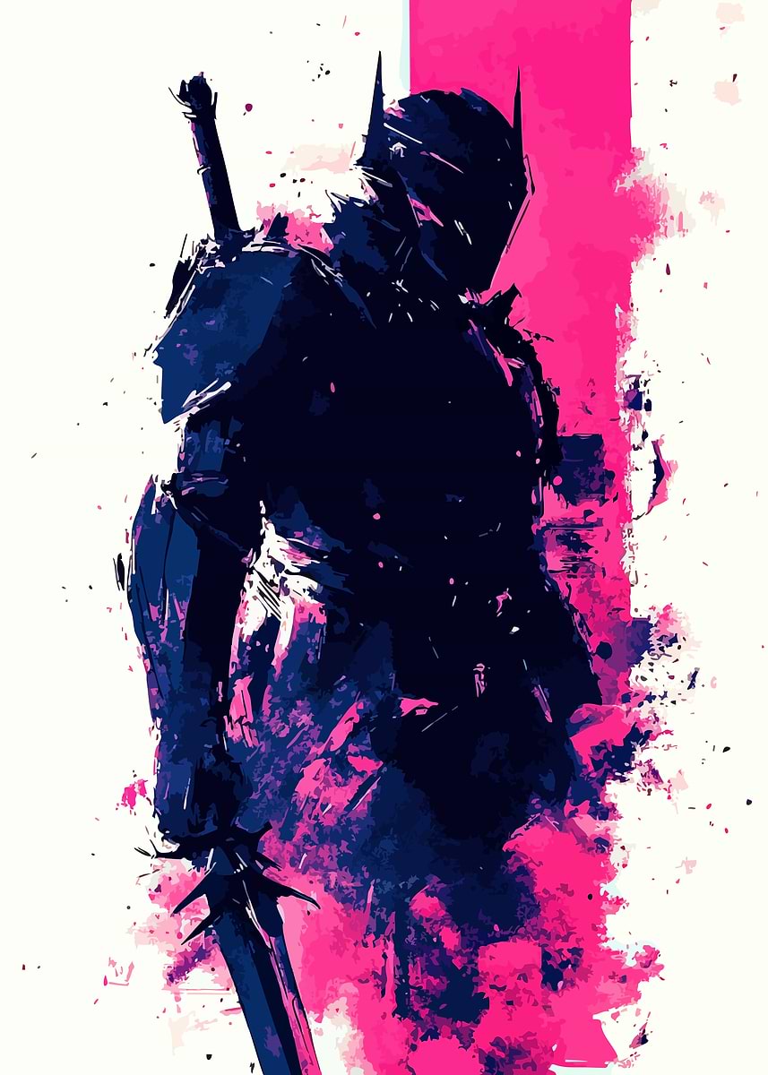 Abstract Knight 'Abstract Knight Illustration with Sword' Poster, picture, metal print ...