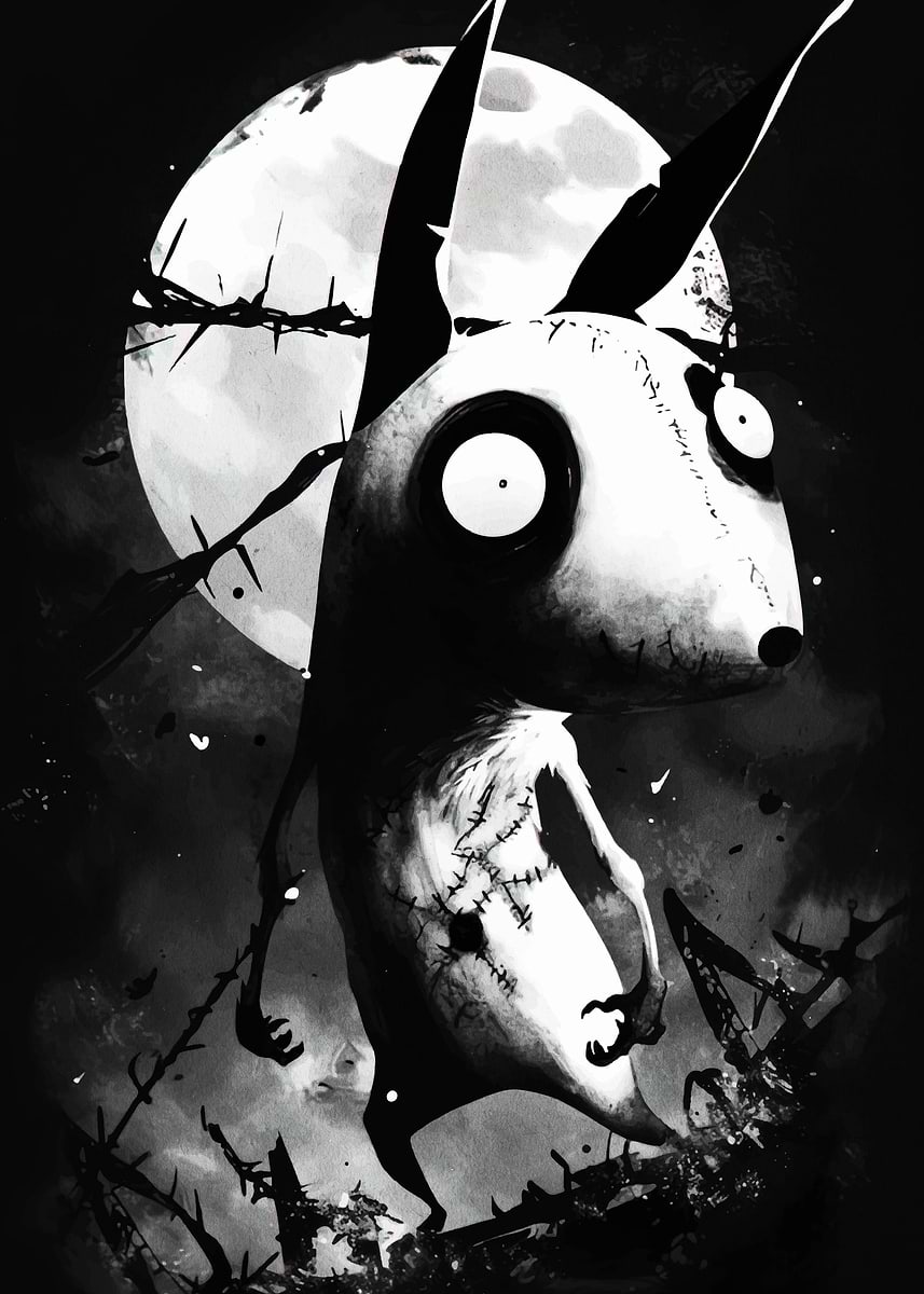 'Creepy Rabbit Creature Under the Moon' Poster, picture, metal print ...