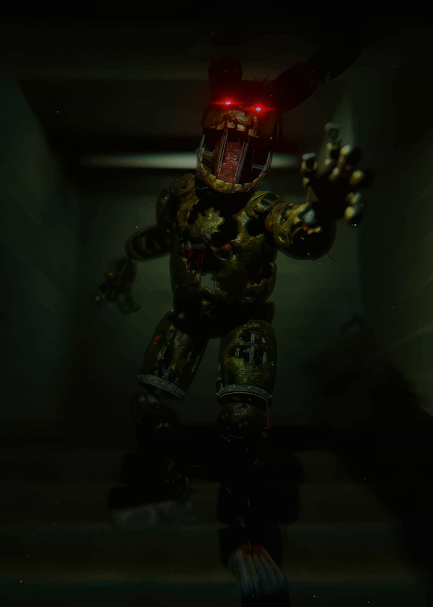 'Springtrap Animatronic Horror' Poster, picture, metal print, paint by ...