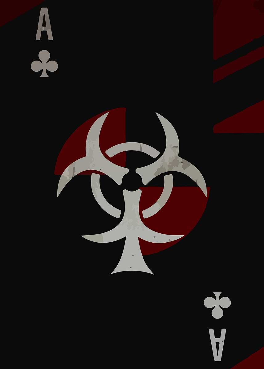Ace of Clubs Biohazard Card' Poster, picture, metal print, paint
