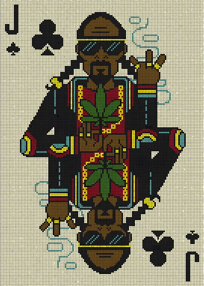 Snoop Dogg Jack of Clubs Pixel Art' Poster, picture, metal print