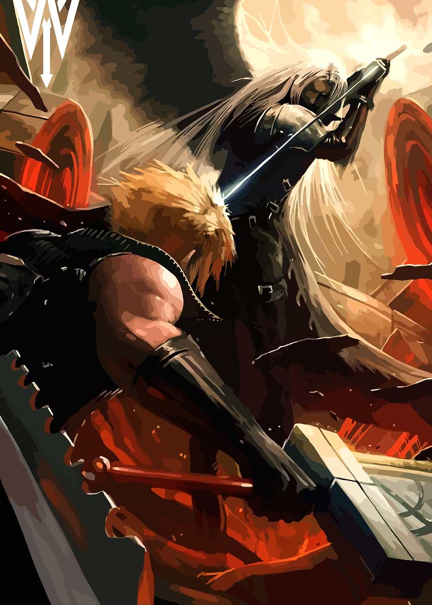 Cloud vs Sephiroth: Final Fantasy VII' Poster, picture, metal