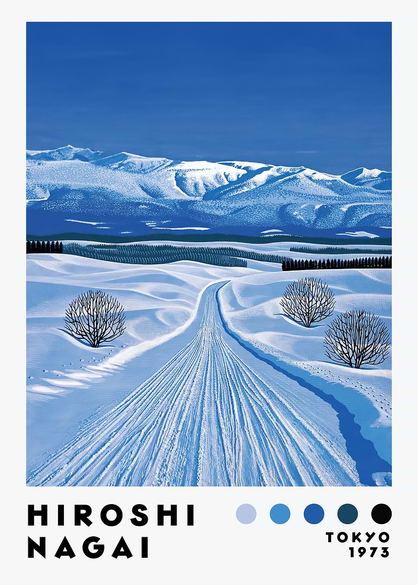 Hiroshi Nagai Winter Landscape Art' Poster, picture, metal print
