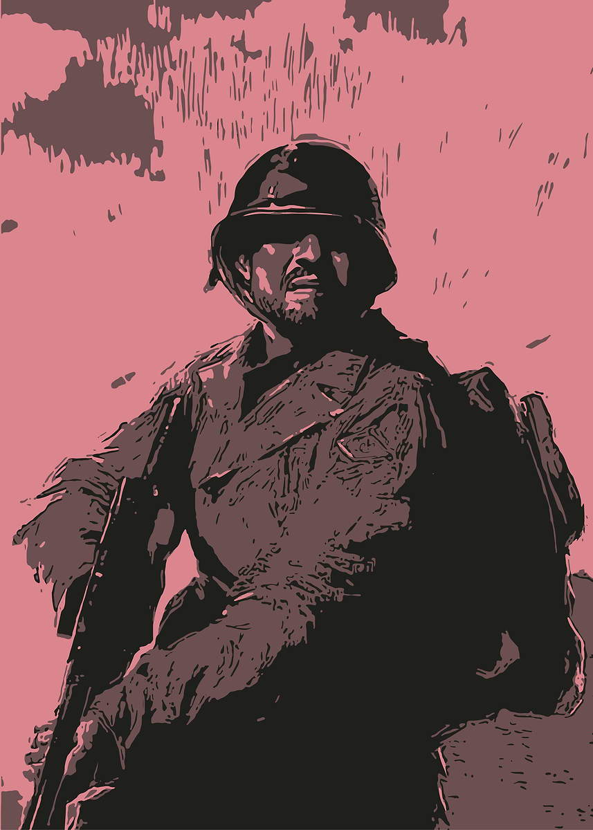 Soldier Prop Graphics 'Soldier in Combat, Graphic Style' Poster, picture, metal print, paint ...
