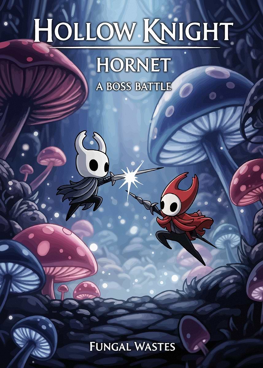 'Hollow Knight: Hornet Boss Battle' Poster, picture, metal print, paint