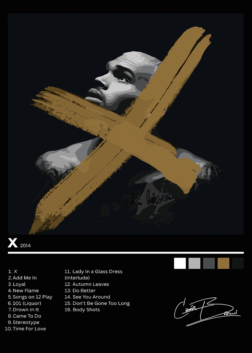 Displate Metal Poster Chris Brown X Album Cover Art - Music - Magnetic Poster - Gift Idea