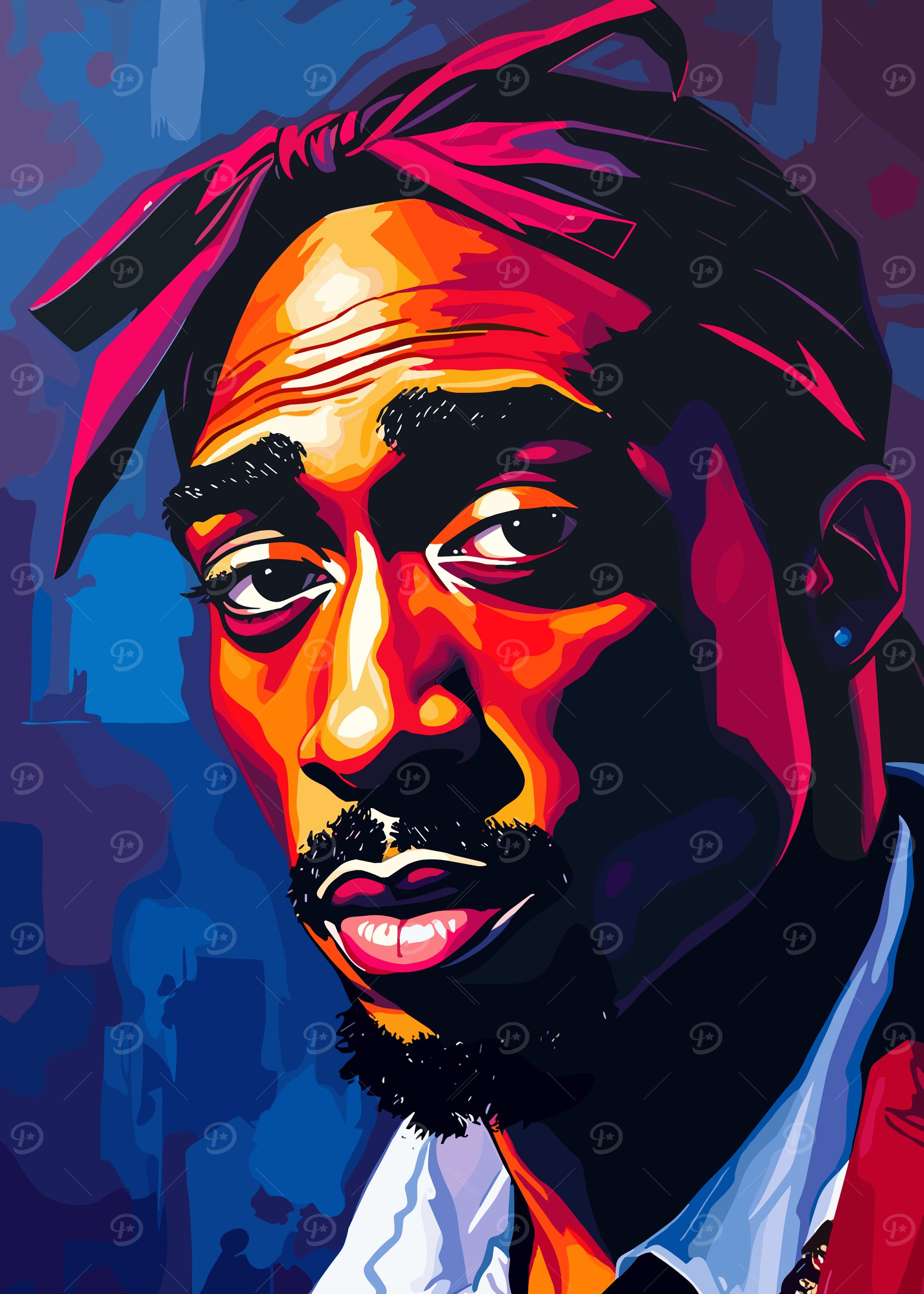 2Pac Portrait - Digital Art' Poster, picture, metal print, paint