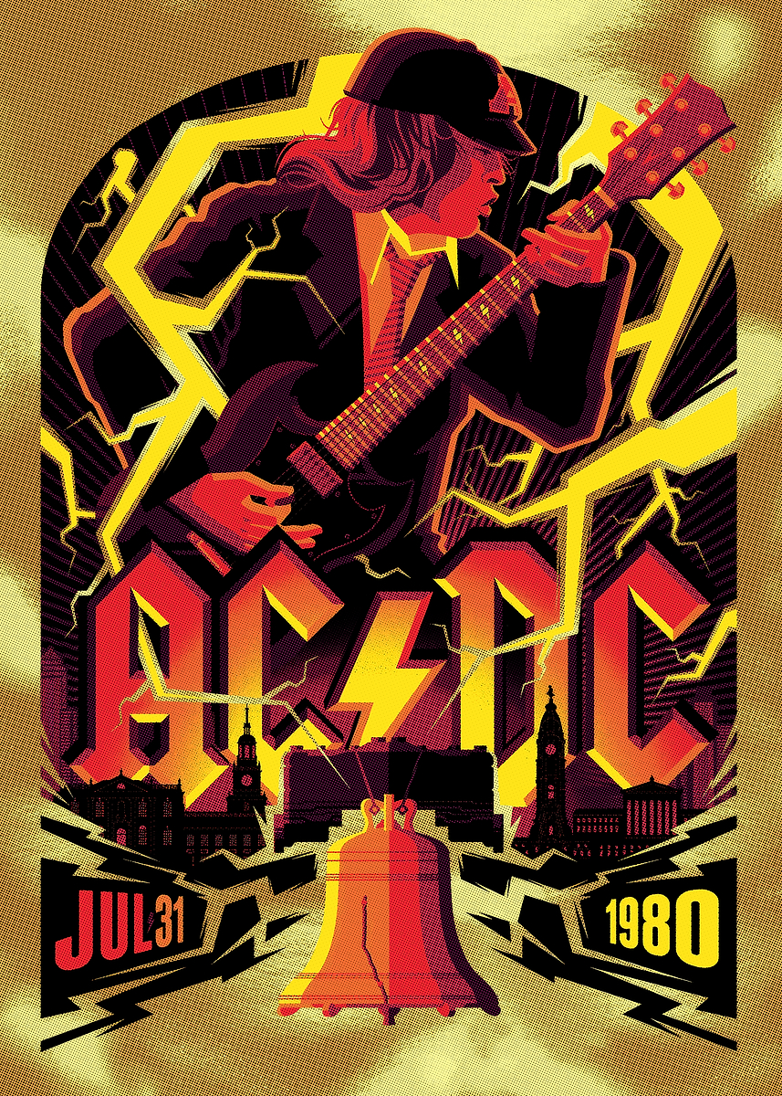 'AC/DC Music Rock Poster' Poster, picture, metal print, paint by ...