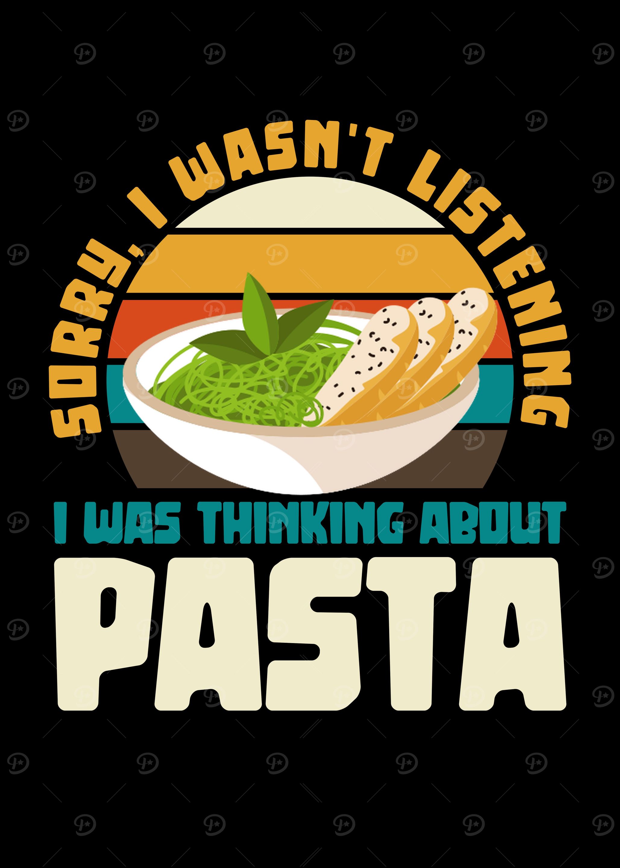 'Thinking About Pasta Funny Design' Poster, picture, metal print, paint ...