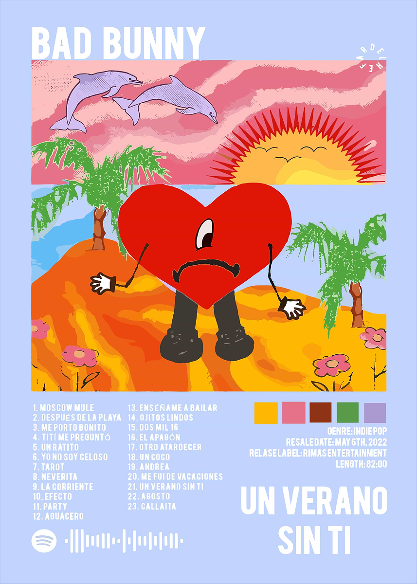 Bad Bunny - Un Verano Sin Ti' Poster, picture, metal print, paint