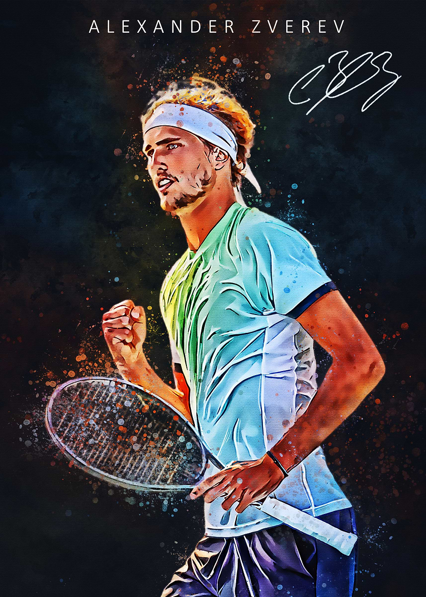 Alexander Zverev Tennis Art' Poster, picture, metal print, paint