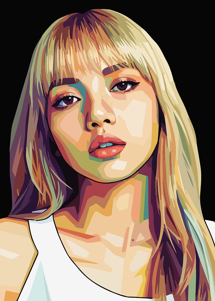 Realistic Lisa 'Lisa from Blackpink Pop Art Portrait' Poster, picture, metal print ...