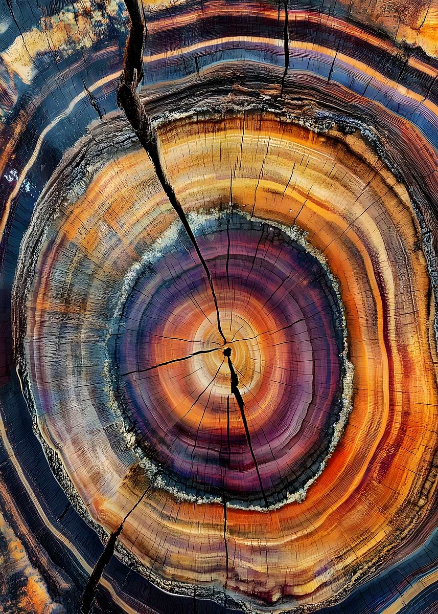 'Colorful Tree Rings Abstract' Poster, picture, metal print, paint by ...